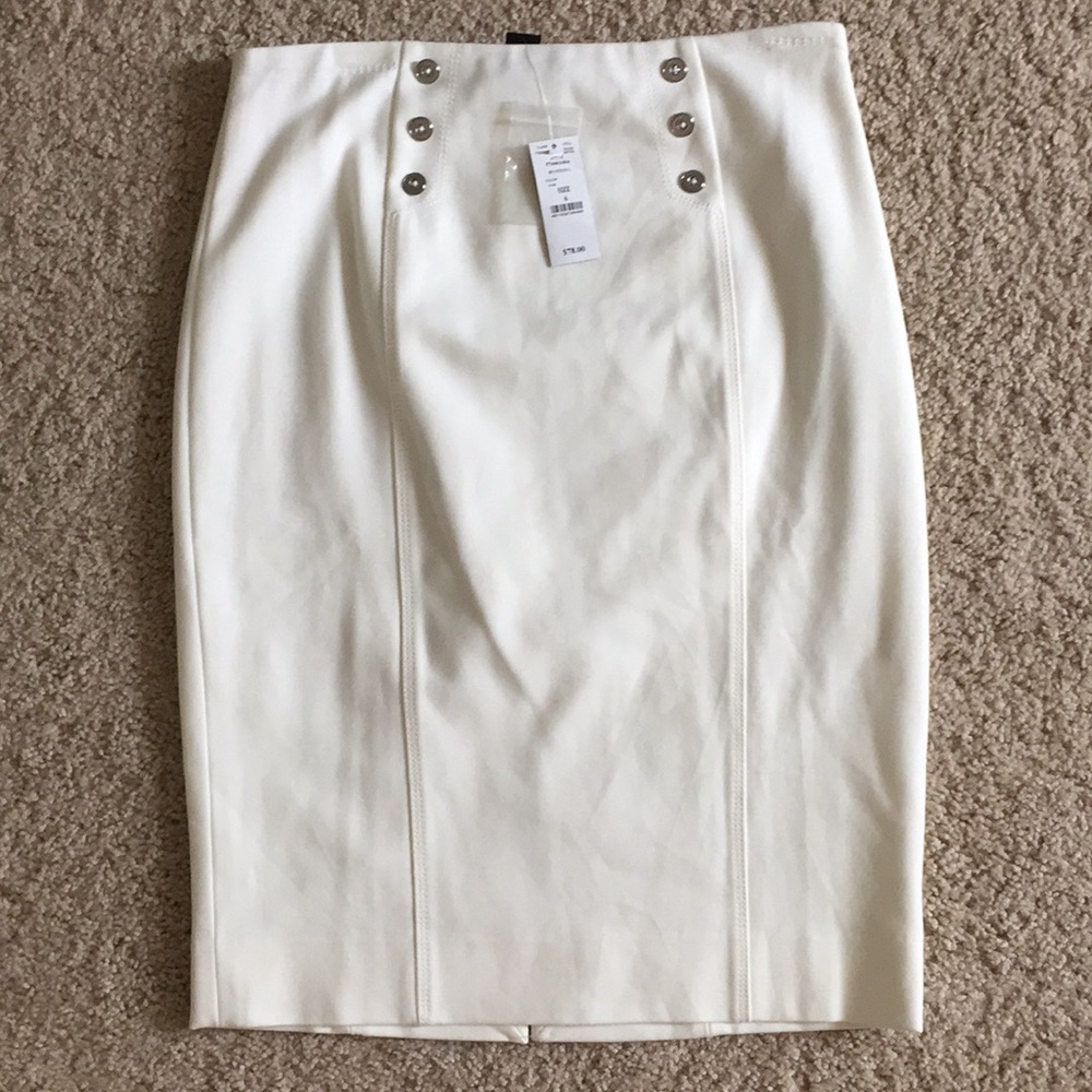 White House Black Market Ivory Pencil Skirt